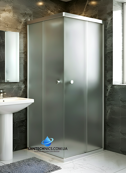 Душова кабіна Shower Titan 90x90х180 см квадратна без піддону розсувна матове скло 5 мм Titan-90 фото