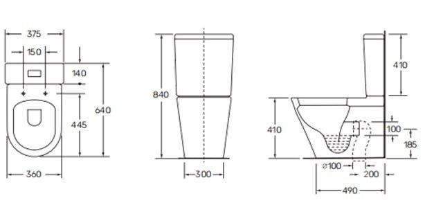 Унітаз безободковий Oleo HR 64*37.5*84 білий ( А0059475 ) А0059475 фото