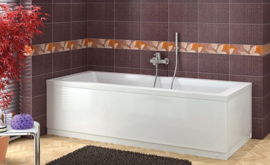 Ванна акриловая белая Shower Artmina 170х70см прямоугольная с ножками панелями сифоном ART-170P фото