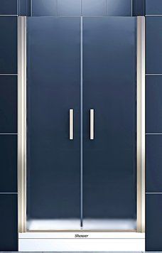 Душові двері в нішу Shower Relax 80x190 см розпашні двостулкові матове загартоване скло 6мм 1547898496 фото
