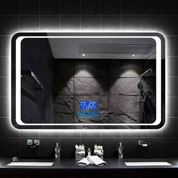 Дзеркало DUSEL LED DE-M3031 100смх75см сенсорне включення + підігрів+ годинник/темп+Bluetooth 630324 фото