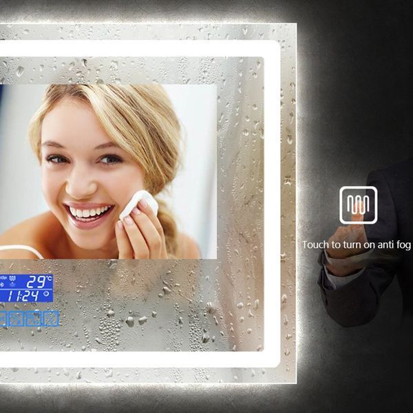 Дзеркало DUSEL LED DE-M3031 100смх75см сенсорне включення + підігрів+ годинник/темп+Bluetooth 630324 фото