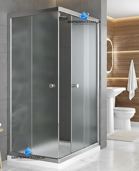 Душевая кабина Shower Saturn 100х80х190 см без поддона раздвижная для душа прямоугольная матовое стекло 5мм STN-230 фото