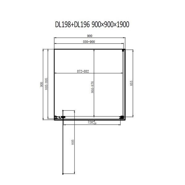 Душевая кабина Dusel DL198/DL196 Chrome, 90х90х190, стекло прозрачное, дверь распашная 519891 фото