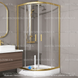 Душова кабіна Shower Bos 90x90x190 см без піддону напівкругла золотий профіль прозоре скло 6 мм BOS-005 фото 2