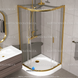 Душова кабіна Shower Bos 90x90x190 см без піддону напівкругла золотий профіль прозоре скло 6 мм BOS-005 фото 3