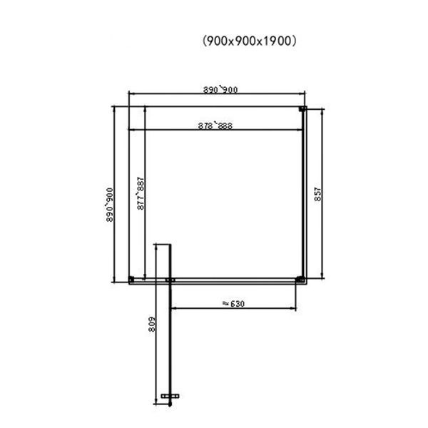 Душова кабіна Dusel DL198B+DL196B Black Matt, 90х90х190, скло прозоре, двері розпашні 519892 фото