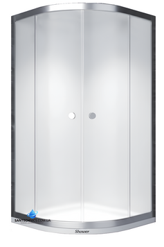 Душова кабіна Shower Titan 90х90х180 см без піддону напівкругла матове загартоване скло 5 мм розcувні двері STN-002 фото