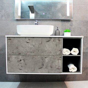 Тумба з раковиною REXON Ombra RX99CG/100 Glossy White/Espresso 19910C фото