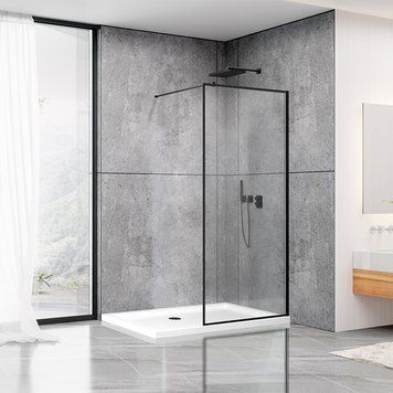 Душова стінка DUSEL Walk-In WL171В1 Black Matt 1000*2000 (8мм) 171103 фото