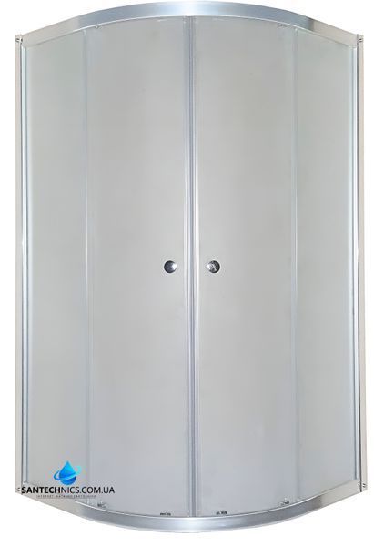 Душова кабіна Shower Titan 90х90х180 см без піддону напівкругла матове загартоване скло 5 мм розcувні двері STN-002 фото