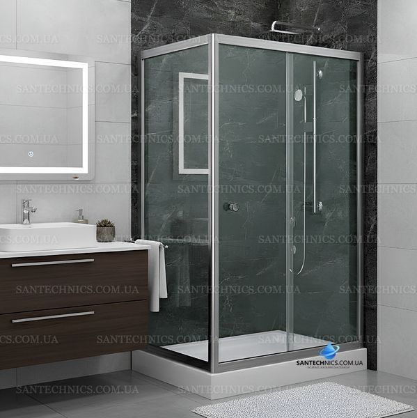 Душова кабіна Shower Neptun 120x90х190 см без піддону прямокутна розсувна  для душу прозоре скло 6 мм NPT-412 фото