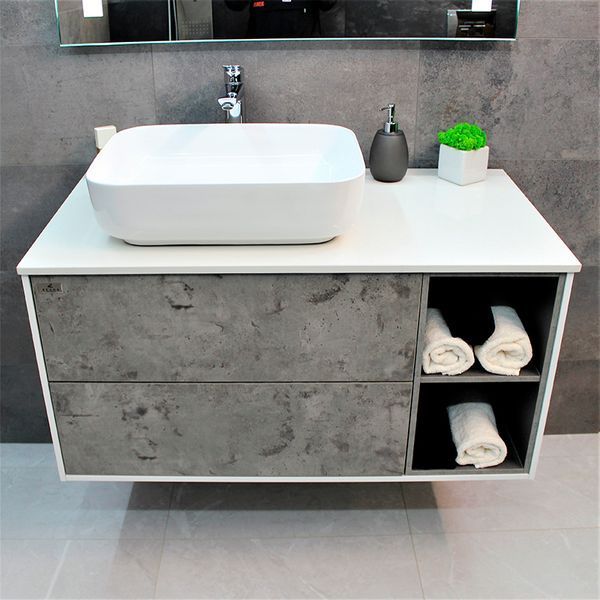 Тумба с раковиной REXON Ombra RX99CG/100 Glossy White/Espresso 19910C фото