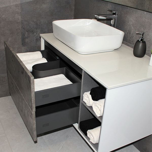 Тумба с раковиной REXON Ombra RX99CG/100 Glossy White/Espresso 19910C фото