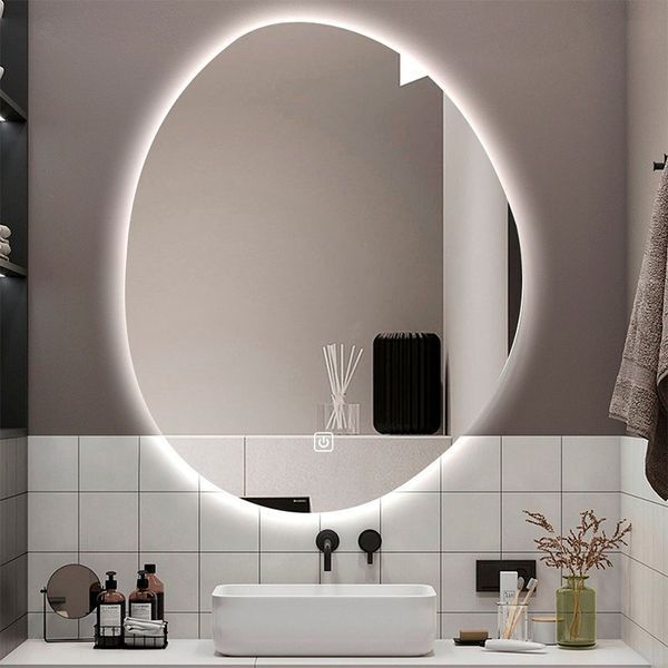 Дзеркало DUSEL LED DE-M1020 60смх80см сенсорне включення + підігрів + годинник / темп 606524 фото
