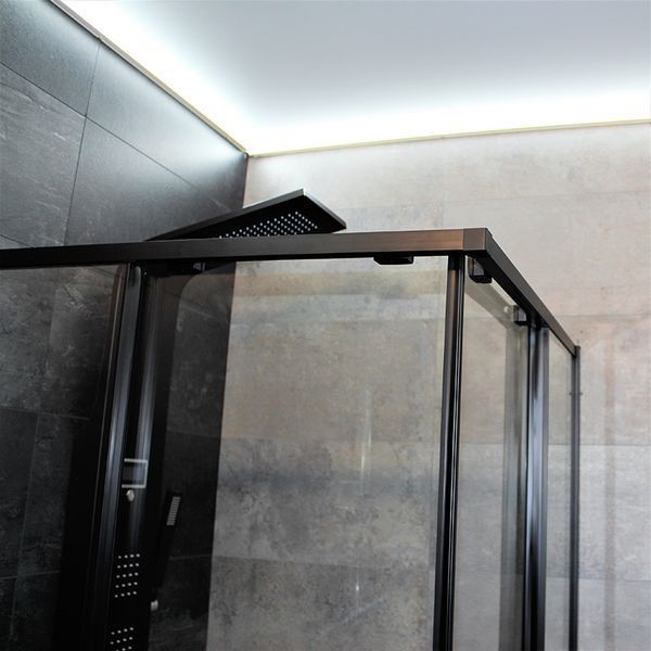 Душова кабіна DUSEL DSL194B Black Matt 1000*1000, двері розсувні, скло прозоре 519411 фото