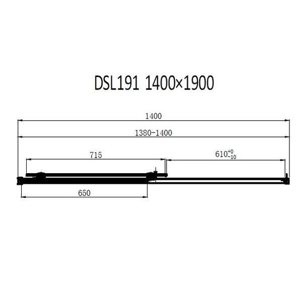 Душові двері в нішу Dusel DSL191 Chrome розсувні, скло прозоре, 140х190 419124 фото