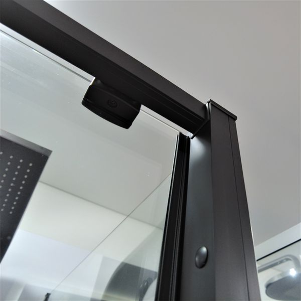 Душова кабіна Dusel DSL191B+195B Black Matt 120х80х190, двері розсувні, скло прозоре 519128 фото