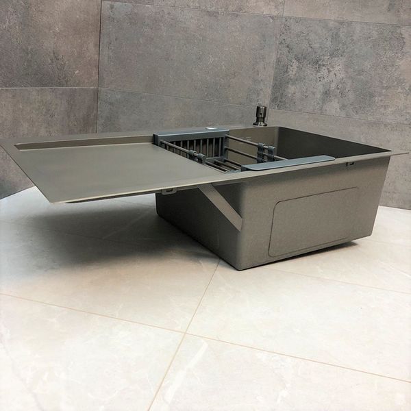 Мийка кухонна з нержавіючої сталі SS304 DS50678-1LNG 780*490*230 Left (Nano Grey) DS50678-1LNG фото
