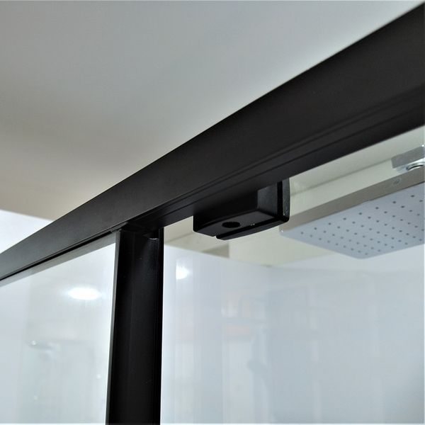 Душова кабіна Dusel DSL191B+195B Black Matt 120х90х190, двері розсувні, скло прозоре 519129 фото