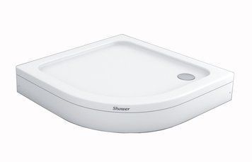 Душовий піддон 90х90х18 см Shower Violet низький для душу напівкруглий з передньою панеллю ніжками Violet-90 фото