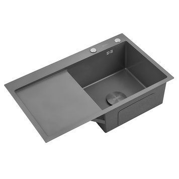 Мийка кухонна з нержавіючої сталі SS304 DS50678-2RNG 780*490*230 Right (Nano Grey) DS50678-2RNG фото