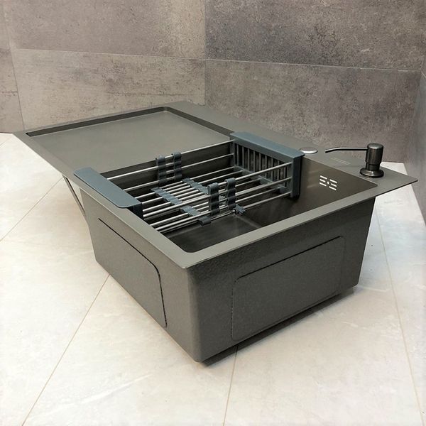 Мийка кухонна з нержавіючої сталі SS304 DS50678-2RNG 780*490*230 Right (Nano Grey) DS50678-2RNG фото