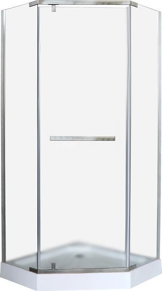 Душова кабіна 90х90х195 см п'ятикутна Ko&Po FS-555 розпашні двері, матове скло 6 мм  FS-555 фото