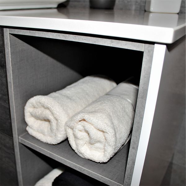 Тумба з раковиною REXON Ombra RX99ES/100 Glossy White/Concrete Grey 19910E фото