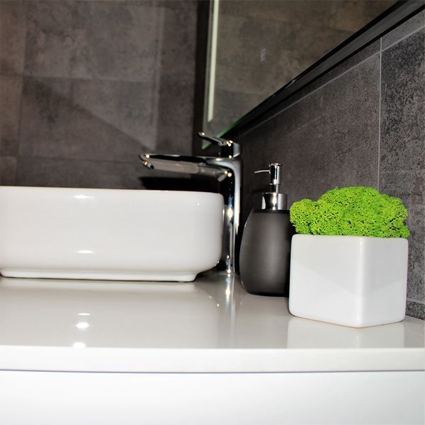 Тумба з раковиною REXON Ombra RX99ES/100 Glossy White/Concrete Grey 19910E фото