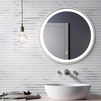 Зеркало DUSEL LED DE-M2071D Silver круглое 100смх100см сенсорное включение+подогрев 620712 фото