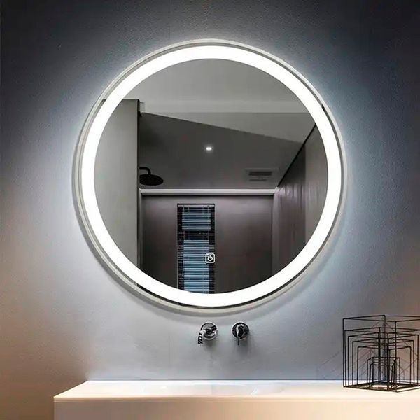Дзеркало DUSEL LED DE-M2071D Silver кругле 100смх100см сенсорне включення + підігрів 620712 фото