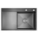 Мийка кухонна з нержавіючої сталі SS304 DS50778-1LNB 780*490*230 Left (Nano Black) DS50778-1LNB фото 2