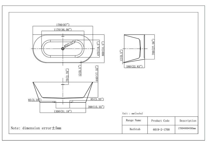 Ванна отдельностоящая Celica Slim WB 170 * 80 * 58 ( А0059315 ) А0059315 фото