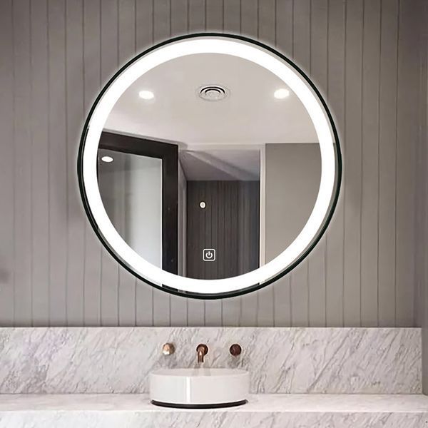 Зеркало DUSEL LED DE-M2071D Black круглое 100смх100см сенсорное включение+подогрев 620711 фото