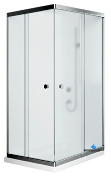 Душова кабіна Shower Saturn 120х80х190 см прямокутна без піддону розсувна для душу матове скло 5мм STN-232 фото