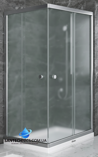 Душова кабіна Shower Saturn 120х80х190 см прямокутна без піддону розсувна для душу матове скло 5мм STN-232 фото