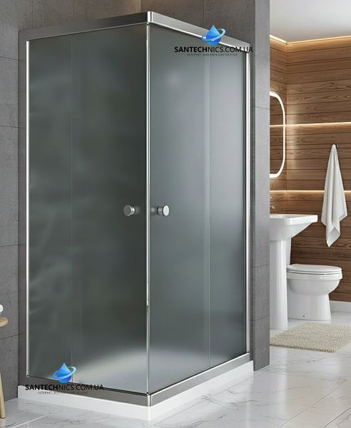 Душова кабіна Shower Saturn 120х80х190 см прямокутна без піддону розсувна для душу матове скло 5мм STN-232 фото