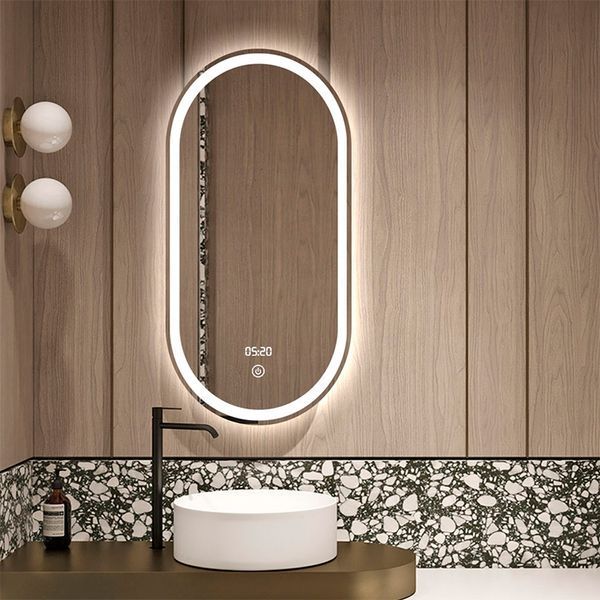 Зеркало DUSEL LED DE-M4031D овальное 60смх120см сенсорное включение+подогрев+часы/темп 640312 фото