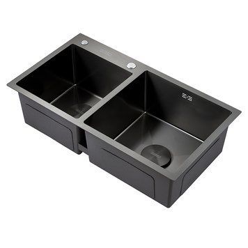 Мийка кухонна з нержавіючої сталі SS304 DS50878-1LNB 780*430*220 Left (Nano Black) DS50878-1LNB фото