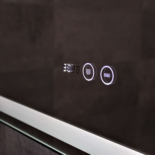 Дзеркало DUSEL LED DE-M0061S1 Black 80смх65см сенсорне включення + підігрів+ годинник/темп 600617 фото