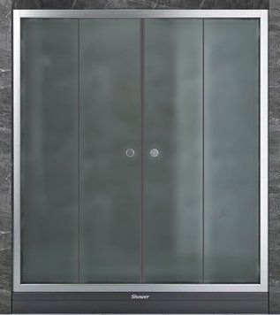 Душові двері в нішу Shower SD 140x180 см розсувні для душу чотири секції матове загартоване скло 5мм 1712295136 фото