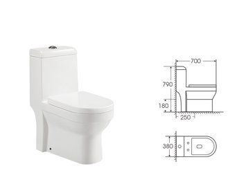 Унітаз-моноблок Iton JL 70x38x79 білий ( А0060306 ) А0060306 фото