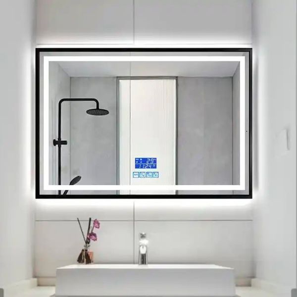 Зеркало DUSEL LED DE-M0061S1 Black 80смх65см сенсорное включение+подогрев+часы/темп+Bluetooth 600611 фото