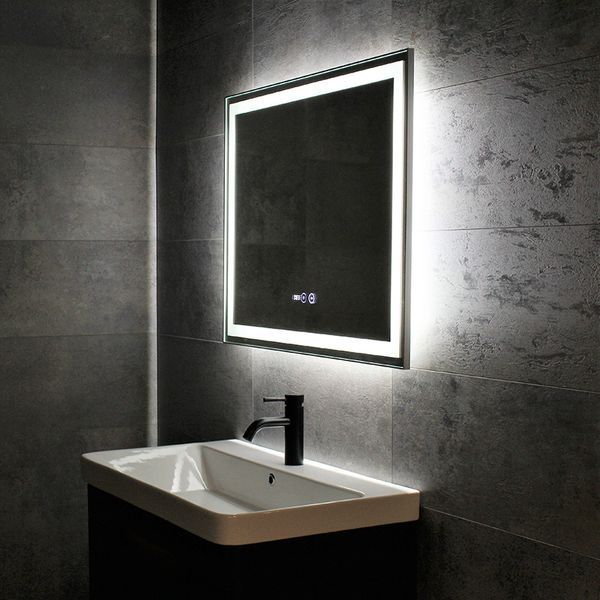 Зеркало DUSEL LED DE-M0061S1 Silver 100смх75см сенсорное включение+подогрев+часы/темп 600624 фото