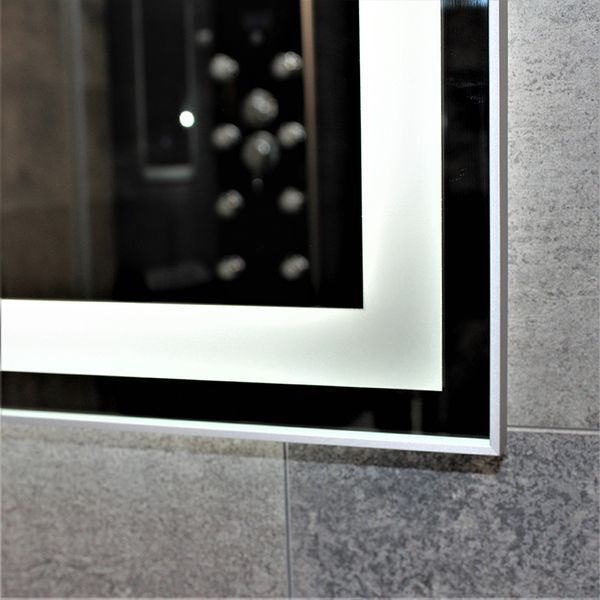 Зеркало DUSEL LED DE-M0061S1 Silver 100смх75см сенсорное включение+подогрев+часы/темп 600624 фото