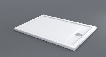 Душовий піддон 100х80х5 см Shower Slim тонкий акриловий прямокутний для душової кабіни Slim 100-80 фото