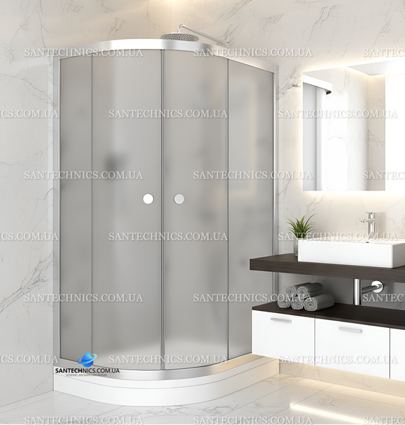 Душова кабіна Shower Saturn 120х80х190 см L/R без піддону асиметрична  матове скло 5 мм STN-062 L фото