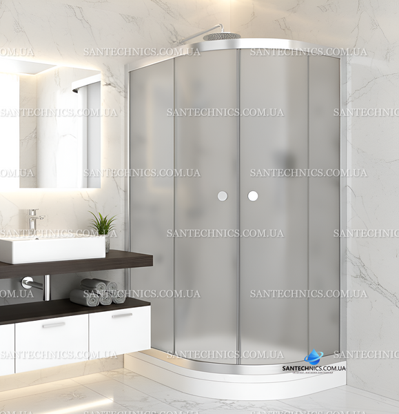 Душова кабіна Shower Saturn 120х80х190 см L/R без піддону асиметрична  матове скло 5 мм STN-062 L фото