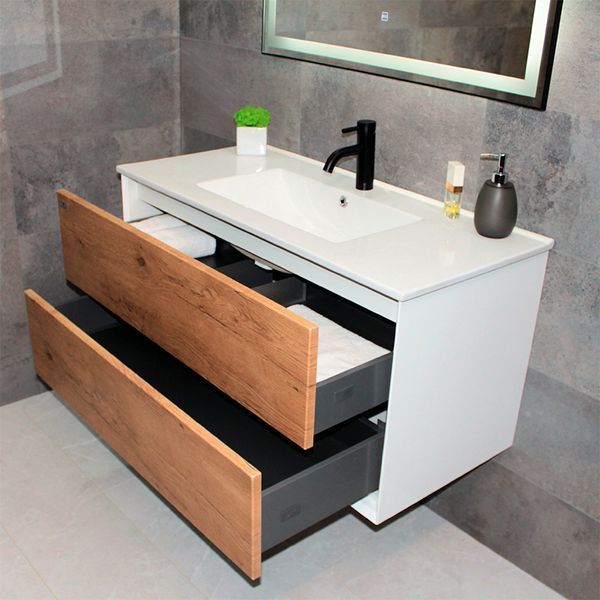 Тумба з раковиною REXON Reina RX95/100 Glossy White /Mo 19510M фото